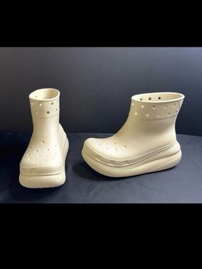 Beige Foam Slip-On Rain Boots